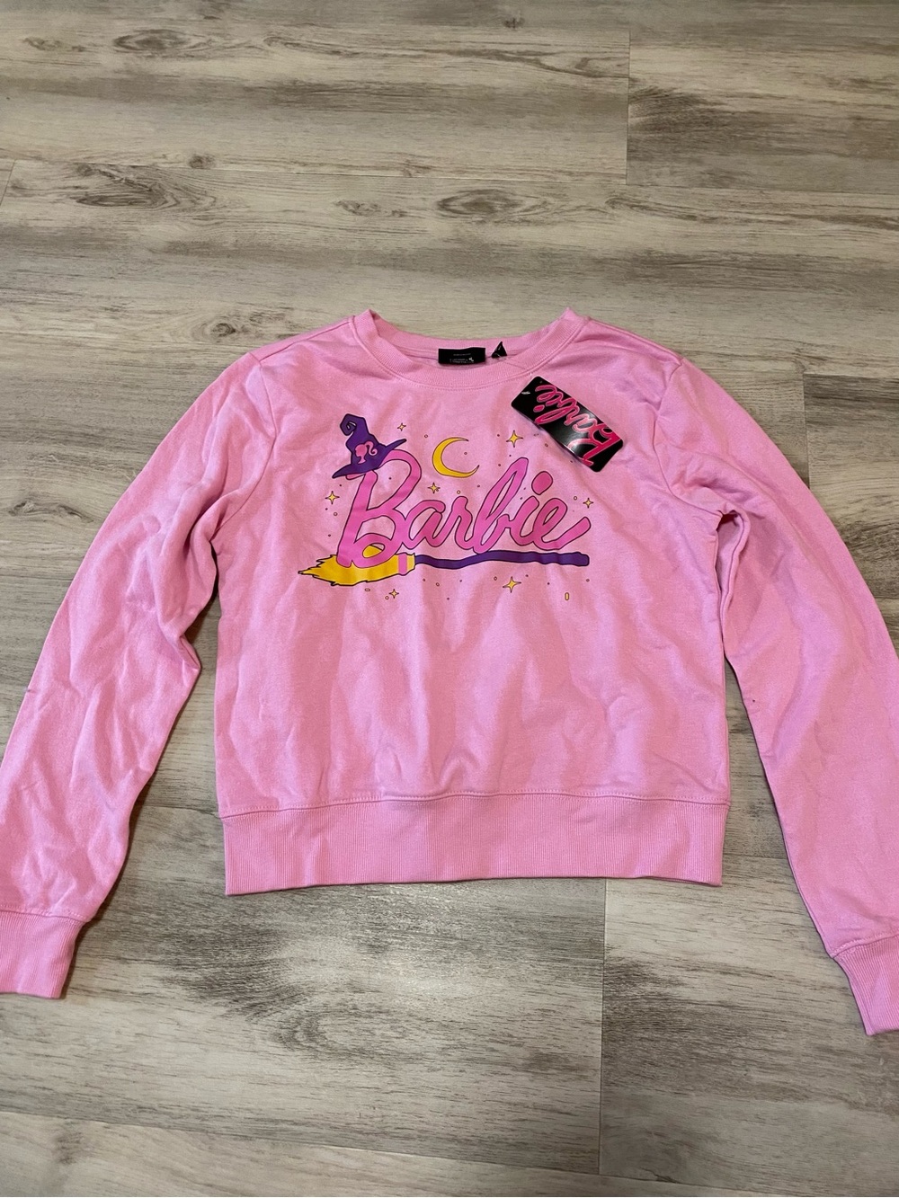 Barbie Halloween Witch Pink Graphic Crewneck Sweatshirt- NWT - Picture 2 of 15